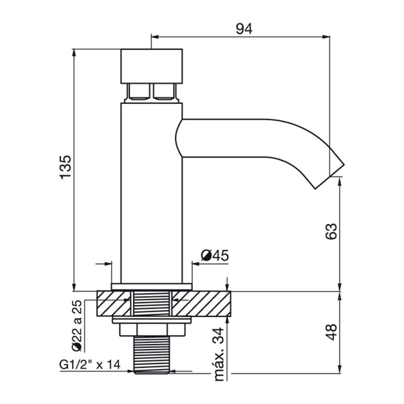 Griferia-Lavatorio-Automatica-Ecomatic-FV-372