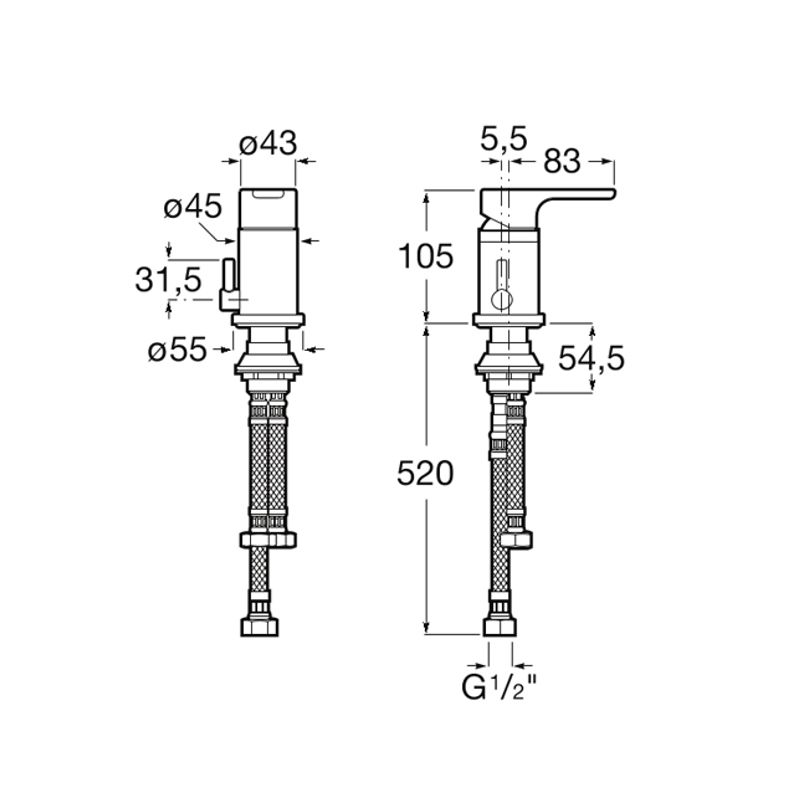 Griferia-Bidet-Monocomando-L20-Roca