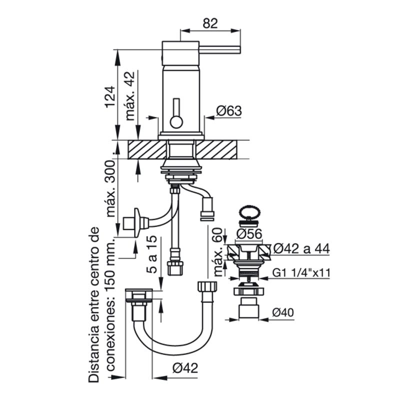 Griferia-Bidet-Monocomando-Temple-Fv-0189-87