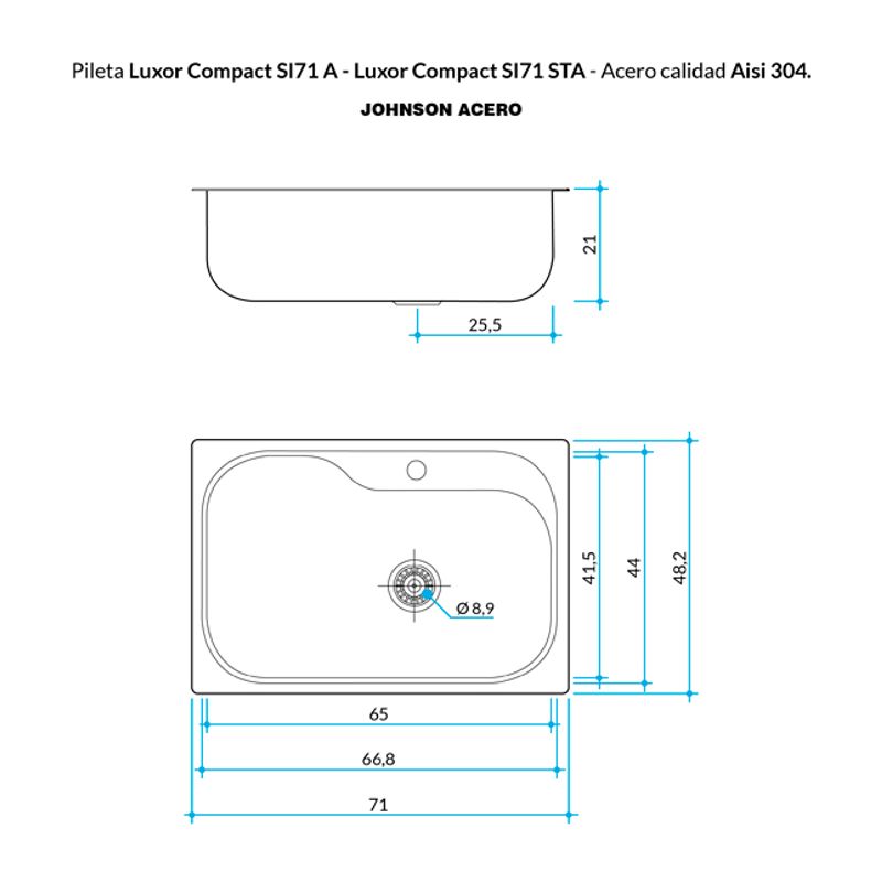 Pileta-Simple-Luxor-SI71-Sta-Johnson-71x482x21cm