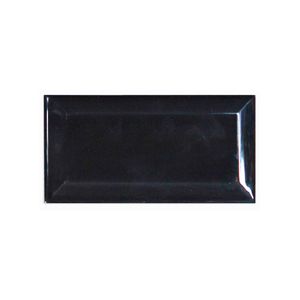 Azulejo Subway Brick Soft Biselado Piu 7,5x15cm Negro (unid)