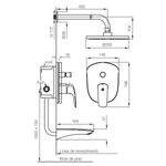 Griferia-Ducha-Monocomando-Baño-Epuyen-FV-L2-0106-Negra