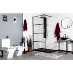 Mampara-Fija-Black-Con-brazo-soporte-Gorena-80x200cm-8mm-Negra-SC80NT