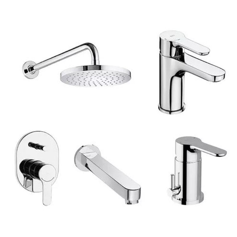 Combo Bano Griferia Monocomando L20 Roca Lavatorio Bidet Ducha