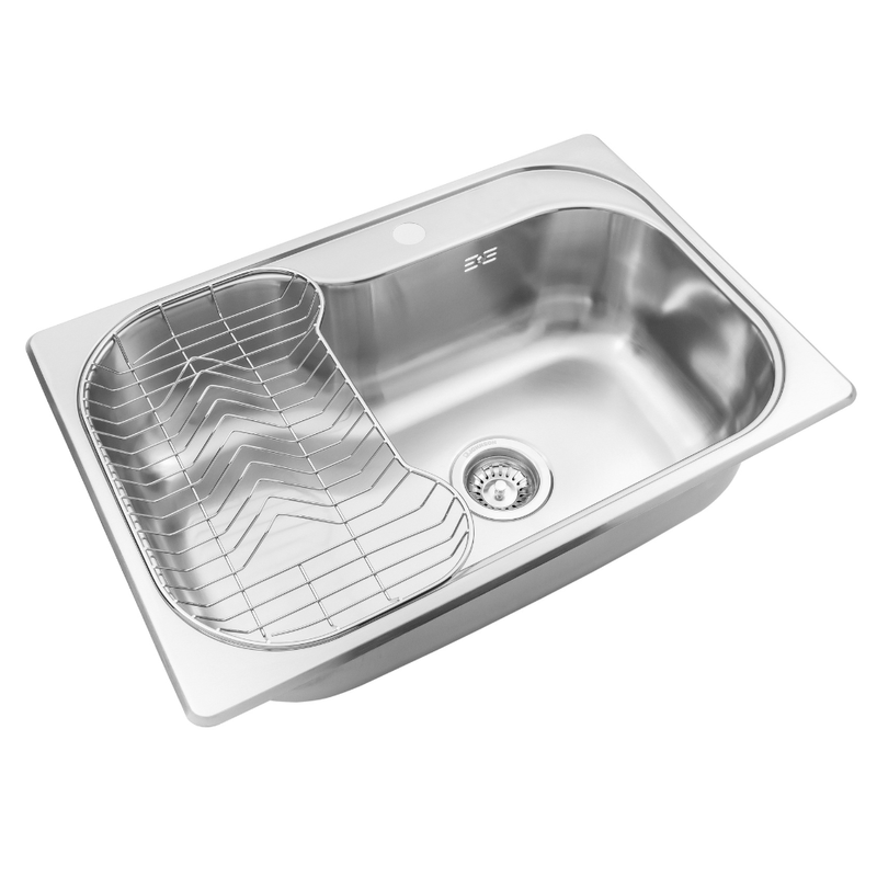 Combo-Pileta-Bacha-Simple-Cocina-Johnson-LUXOR-COMPACT-SI71A-Orificio-CASELU