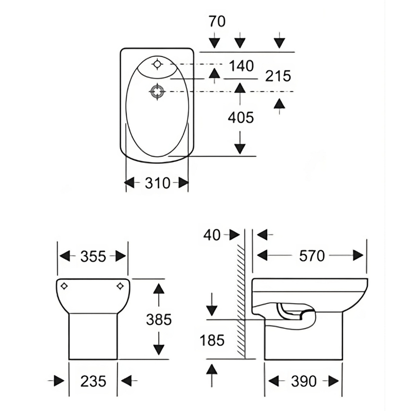 Juego-Inodoro-Corto-Bidet-3-Orificios-Dama-Senso-Roca-Blanco_3