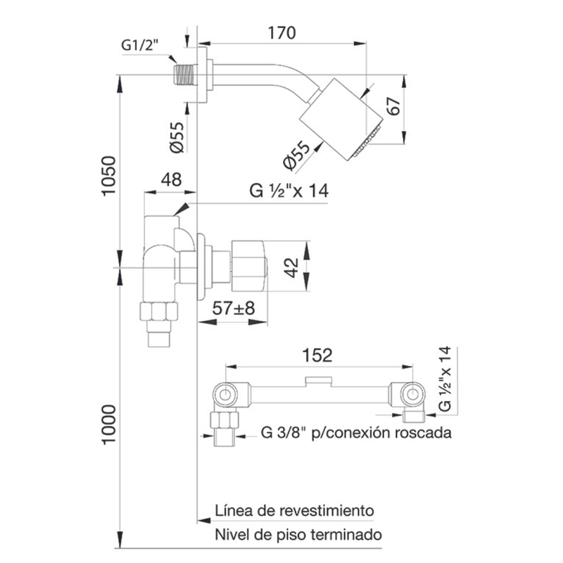Griferia-Ducha-baño-Arizona-Plus-Sin-transf-Fv-109B1P