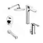 Combo-Baño-Griferia-Monocomando-L20-Roca-Lavatorio-Alto-Bidet-Ducha